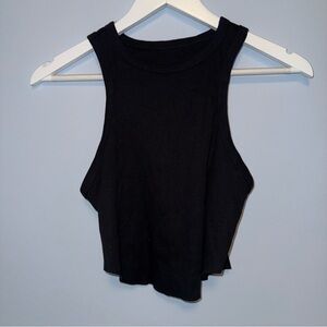 Black Sleeveless ribbed tank crop Top